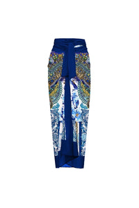 Blauer 3D-Blumenverzierter Badeanzug im modernen Stil