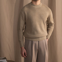 Pullover aus Wollmischung mit Rippstruktur
