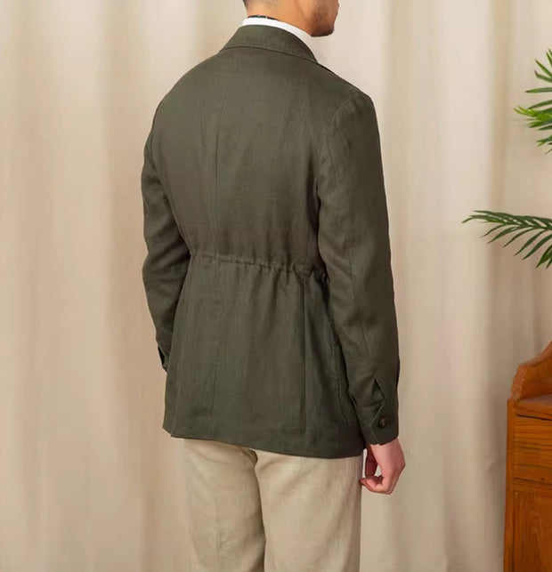 Jacke aus Leinen mit Safari-Details