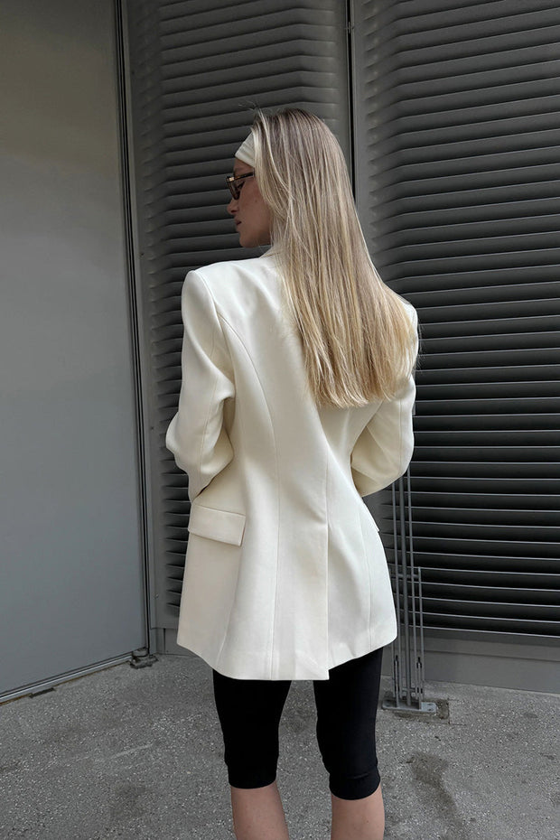 Frühjahrsblazer mit V-Neck und Taillierung