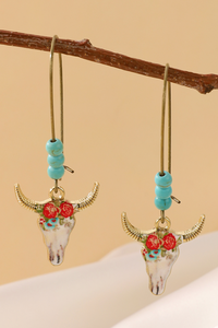 Western Ohrstecker mit Bullenkopf