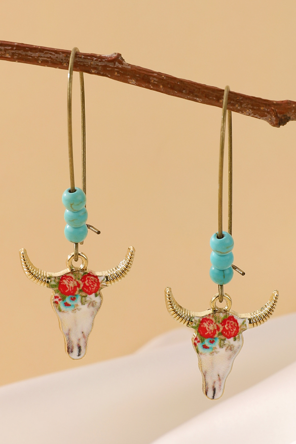 Western Ohrstecker mit Bullenkopf