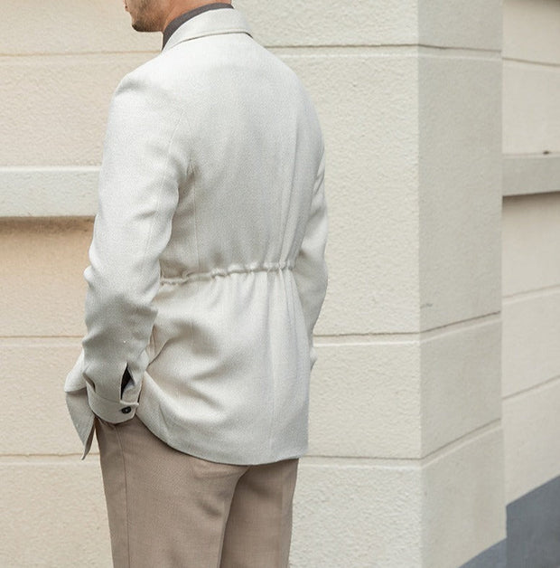 Jacke mit Hahnentrittmuster, strukturierter Oberfläche und Reverskragen