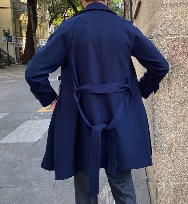 Trenchcoat aus Wollmischung mit Gürtel
