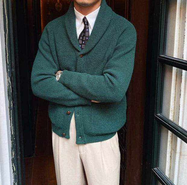Strickjacke mit Schalkragen