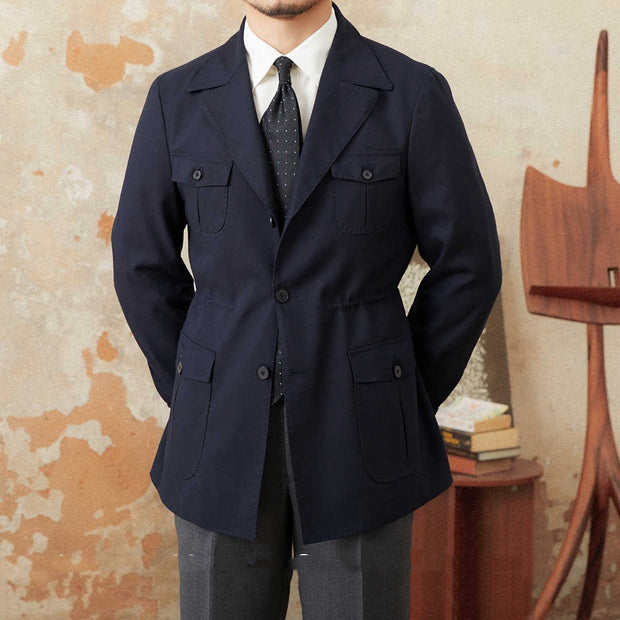 Jacke aus Leinenmischung mit Reverskragen
