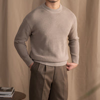 Pullover aus Wollmischung mit Rippstruktur