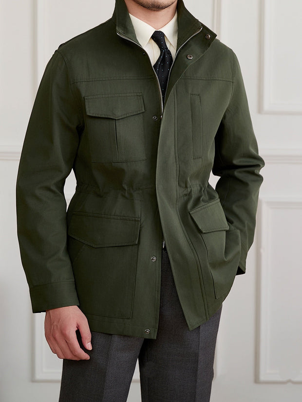 Jagdjacke aus Baumwollmischung mit Jagd-Details