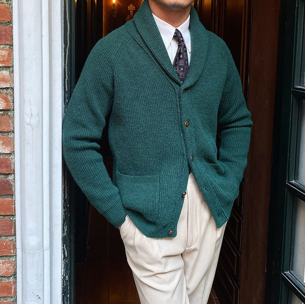 Strickjacke mit Schalkragen