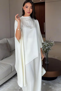 Cape-Ärmel Weitbein-Hosen-Set im modernen Stil