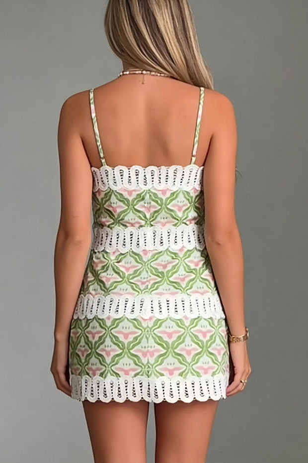 Garden Glow Mini-Kleid mit Spitzenbesatz im modernen Stil