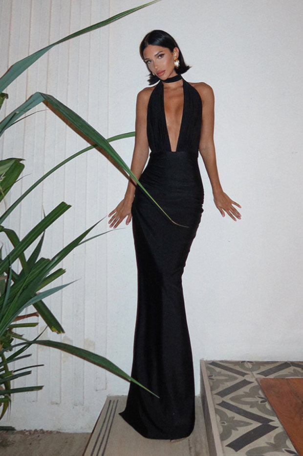 Ins - Trend Neckholder Rückenfreies Kleid
