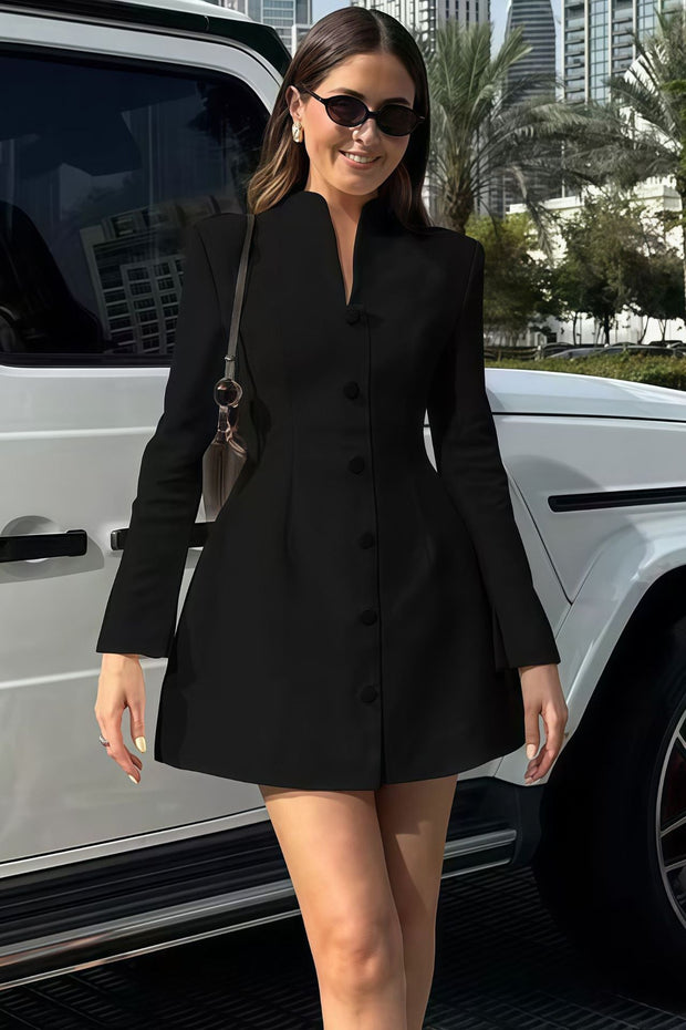 Urban Chic V-Ausschnitt Blazer-Kurzes Kleid