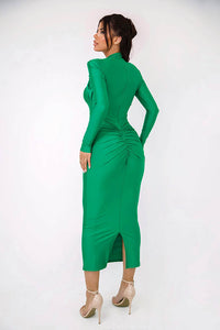 Langärmeliges, figurbetontes Midi-Party-Kleid im modernen Stil