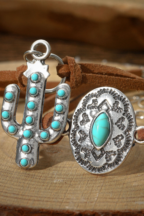 Western Vintage Türkis Personalisierte Mehrteilig Perlen Schmuckset