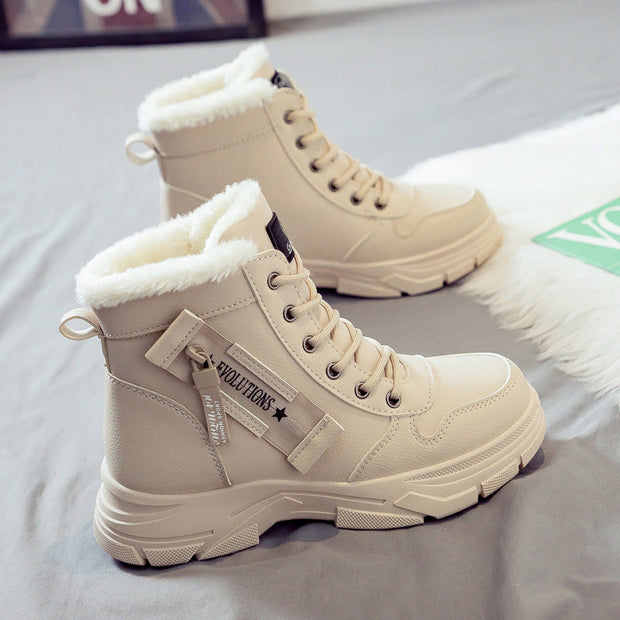 Damenstiefel mit Thermoeffekt und Schnürsenkeln - Maïelle
