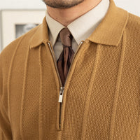 Pullover mit kurzem Reißverschluss und Faltenstruktur