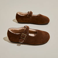 Flache Damenschuhe in Wildlederoptik mit Warmfutter - Alviera