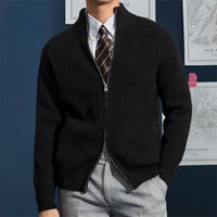 Strickjacke mit Rippstruktur und Reißverschluss