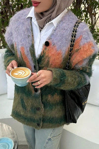 Kunstinspirierte Cardigan aus Strick
