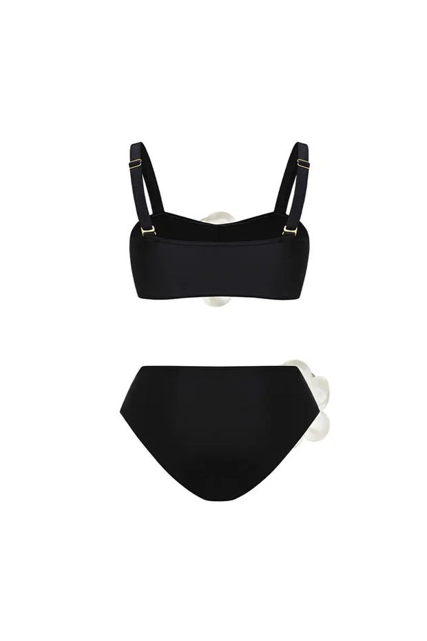 Neckholder 3D Blumenmuster Bikini-Set