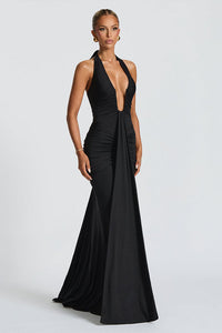 Neckholder Deep V Meerjungfrau Maxikleid