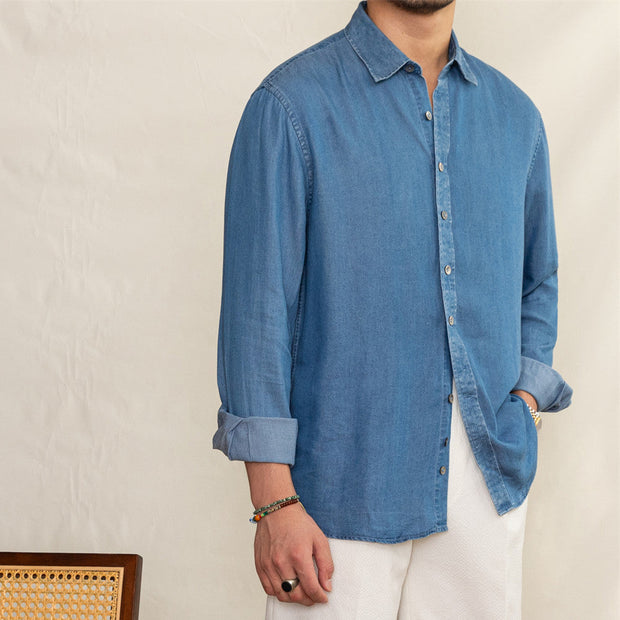 Hemd aus Denim mit weicher Haptik