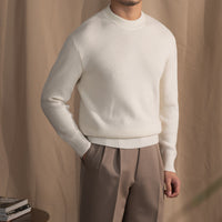 Pullover aus Wollmischung mit Rippstruktur