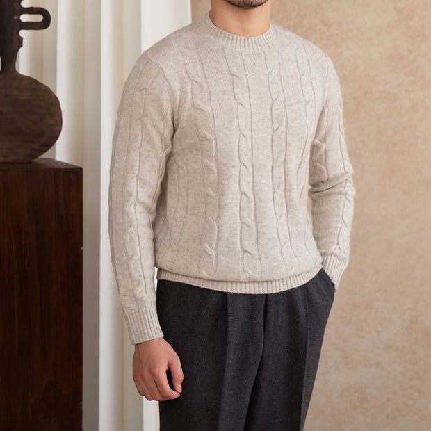 Pullover aus Wollmischung mit Zopfmuster