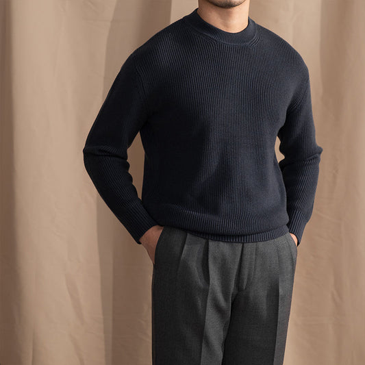 Pullover aus Wollmischung mit Rippstruktur