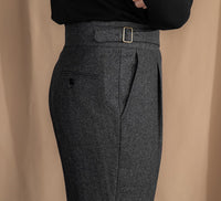 Hose aus Wollmischung mit Gurkha-Bund und Bundfalten