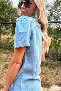 The Booker Western Hemd mit Knöpfen (Blau) im modernen Stil
