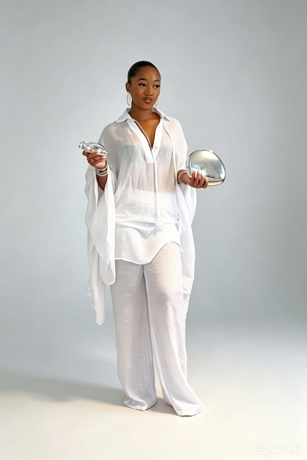 Oversize-Tunika- und Hosen-Set