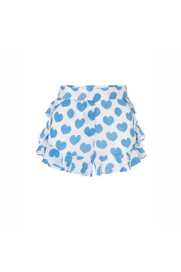 Bikini-Set mit frischen Shorts und Herz-Muster