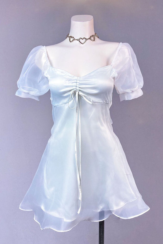 Kleid mit Puffärmeln und transparentem Prinzessinnen-Stil im modernen Stil