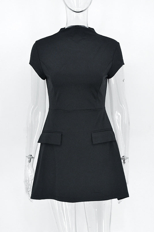 Thea Kurzes Kleid - Schwarz