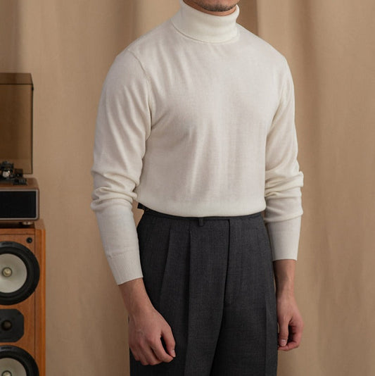 Pullover aus Wollmischung mit Rollkragen
