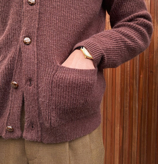 Strickjacke mit Schalkragen