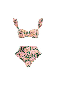 Mini Rüschen Blumen Bikini-Set im modernen Stil