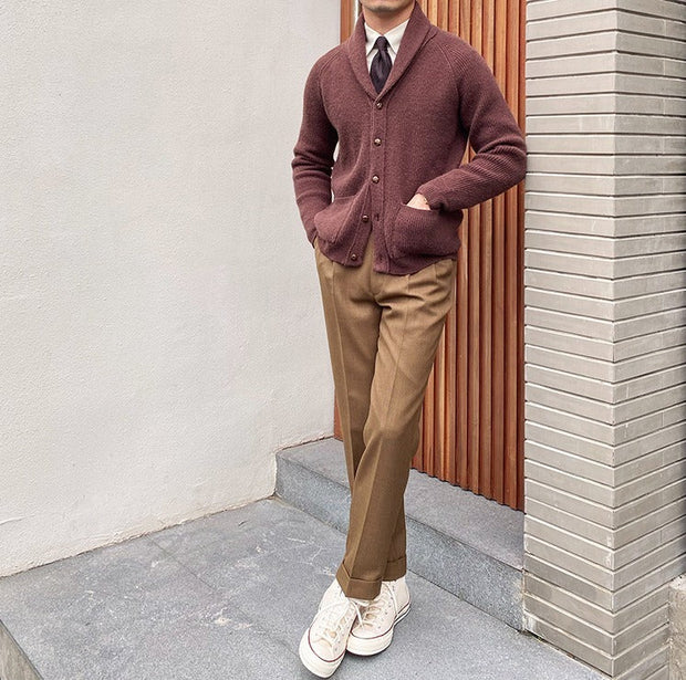 Strickjacke mit Schalkragen