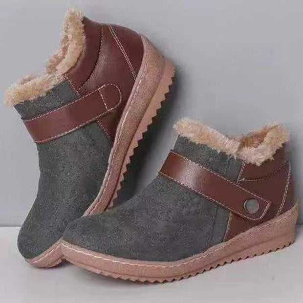 Winterstiefeletten für Damen mit Fellfutter und verstellbarem Verschluss - Zayda