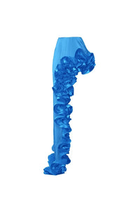 Spitzen-Badeanzug mit V-Neck in Blau