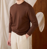 T-Shirt aus Baumwollmischung mit weicher Haptik und langen Ärmeln