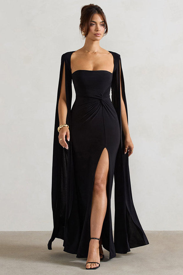 Queen's Cape - Kleid mit Schlitz im modernen Stil