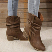 Vintage Western Cowboy Stiefeletten mit Quasten im modernen Stil