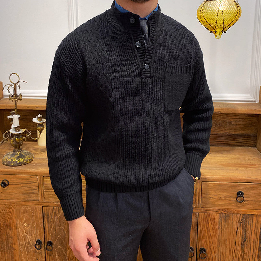Pullover mit Zopfmuster und Rippstruktur