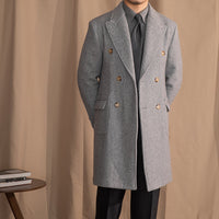 Polohemd aus Wollmischung mit Fischgrätmuster im Vintage-Stil