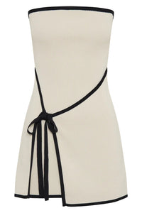 Trägerloses, asymmetrisches Mini-Strickkleid „Joanna“ im modernen Stil