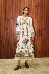 Minimalistisches Leinenkleid in A-Linie im modernen Stil