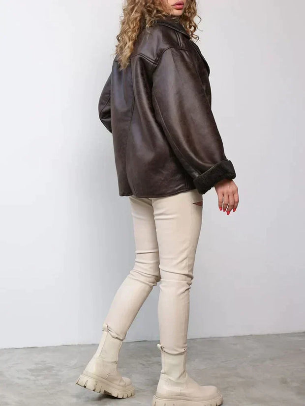 Vintage-Lederjacke mit zeitloser Optik